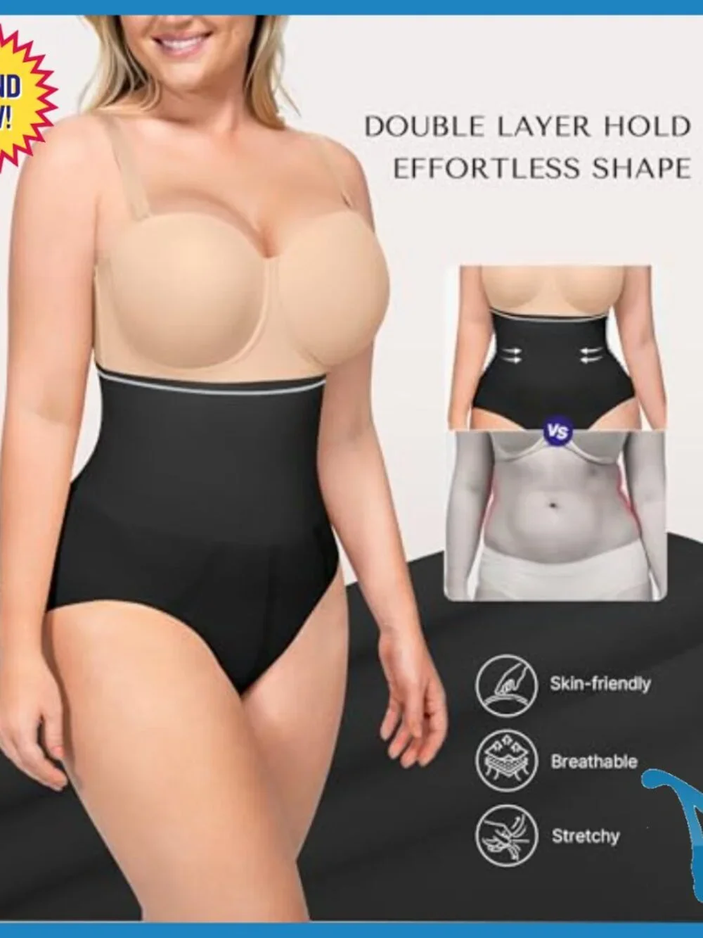 High Waisted Seamless Shapewear Tummy Control Panties Compression Briefs